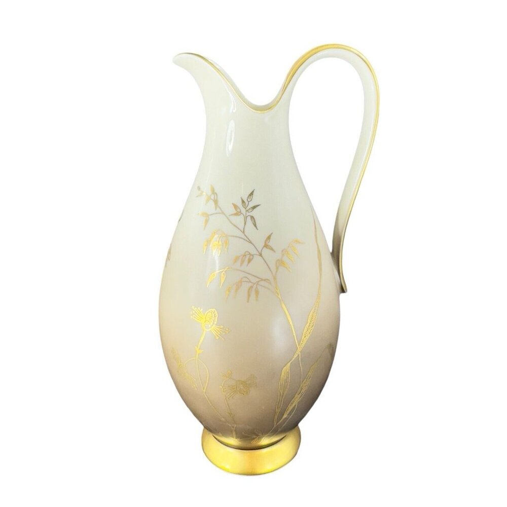 Antique Johann Seltmann Vohenstrauss Bavaria‎ Porcelain Jug Pitcher Vase Signed